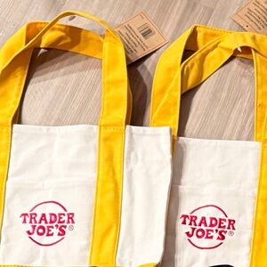 Trader Joe's Canvas Tote Bags - Yellow Mini tote bags set of 2
